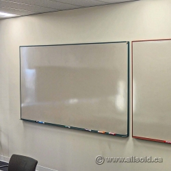 Hanging Magnetic Whiteboard w/ Green Frame, Full Tray 72" x 48"